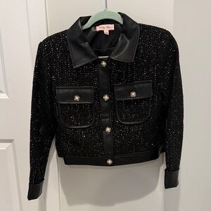 Colette Rosé Black Leather Trim Jacket